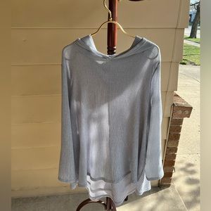 Trisha Tyler Hooded Seer-sucker beach cover up